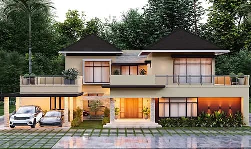 A Tropical Residence in Thrissur — Kanimangalam, Thrissur